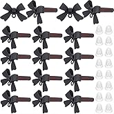 SOFPLATE 1 Box Bow Earring Findings Black Earring Posts Hypoallergenic Bowknot Safety 925 Sterling Silver Bowtie Alloy Studs with Ear Nuts and Loop Posts for Jewelry Making Supplies DIY Crafts