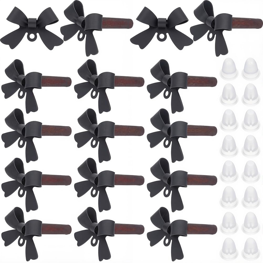 SOFPLATE 1 Box 40Pcs Bow Earring Findings Black Earring Posts Hypoallergenic Bowknot Safety 925 Sterling Silver Alloy Earring Studs with Ear Nuts and Loop Earring Posts for jewellery Making Supplies D