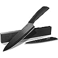 YUSOTAN Ceramic Chef Knife-8" Ceramic Knife with Sharp Ceramic Blade,with Cover and Box-Versatile Kitchen Chef's Tool for Cutting, Slicing, Dicing, Chopping-Ideal for Vegetables and Fruits (Black)