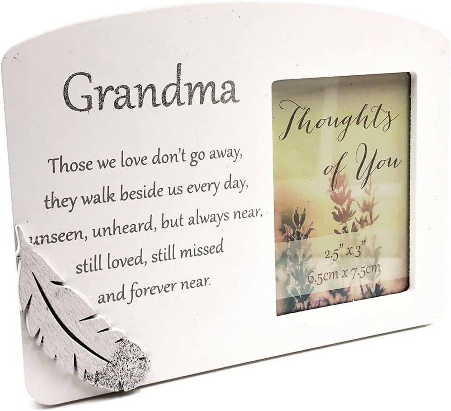 Thoughts of you Grandma Memorial Wooden Photo Frame with Sentimental Verse