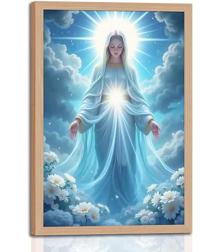 Amazon.com: ZXHYWYM Virgin Mary Picture Jesus Mother Portrait Wall