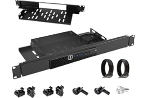 Mini Rack Mount Compatible with Dell OptiPlex Micro Form Factor Case 1U Hinged Server Rack Shelf with Hand-Twist Screws High-