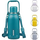 BJPKPK Insulated Water Bottle 40oz Stainless Steel Water Bottles with Handle and Cup Lid Vacuum Insulated Metal Thermal Flask for Traveling,Laguna
