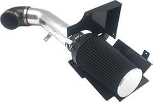 OBUYTO 4 Inch Performance Cold Air Intake Filter Kit with Heat Shield for 99-06 GMC/Chevy V8 4.8L 5.3L 6.0L Silverado 1500 2500 3500 (Silver & Black)
