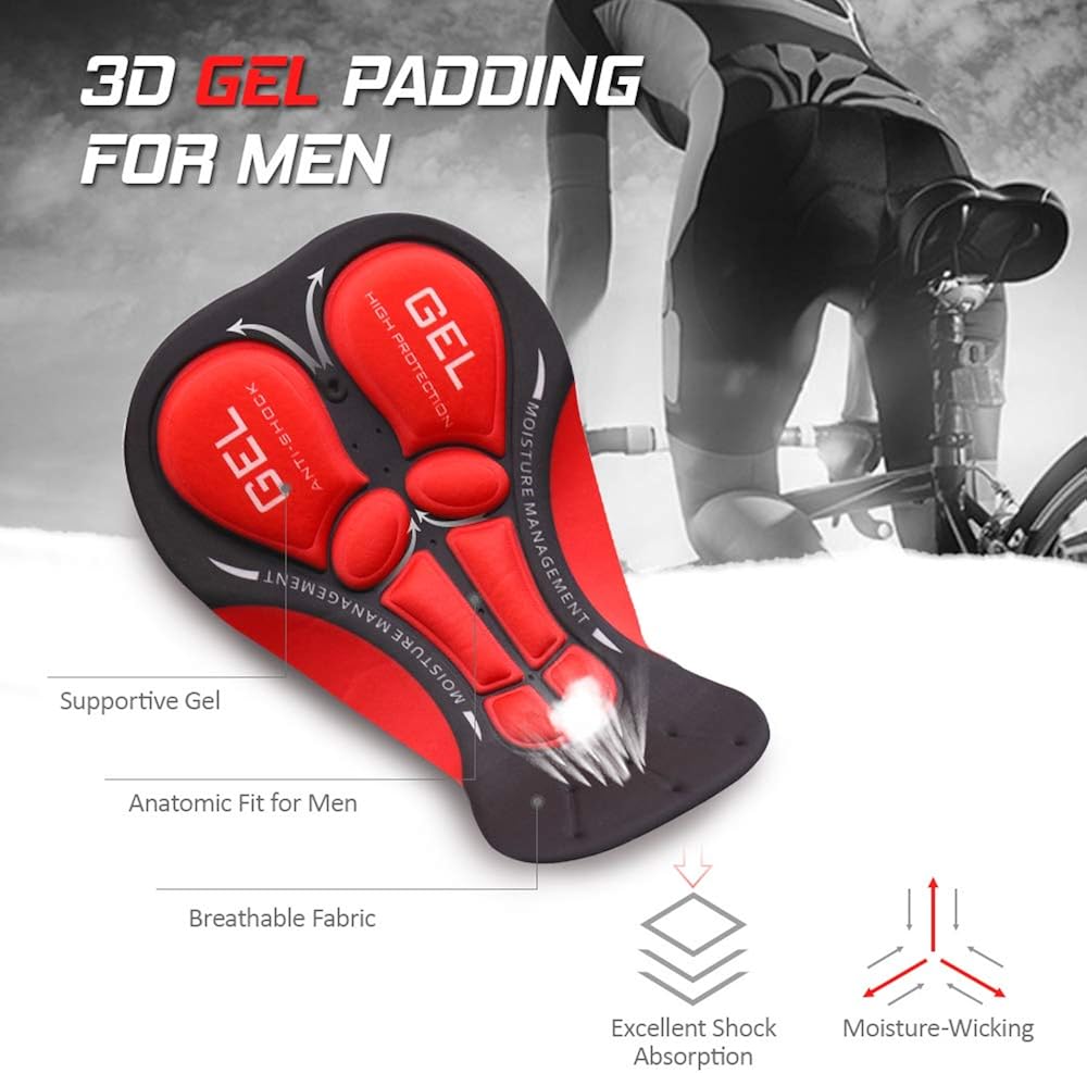 Lixada Men's Cycling Shorts 3D Padded MTB Bicycle Bike Underwear Shorts Breathable Quick Dry Shorts (Optional): Clothing