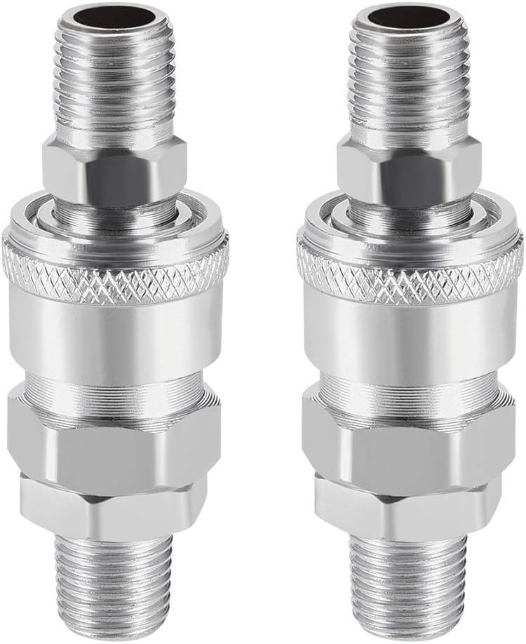DealMux Air Tool Pressure Washer Male Connector High Flow Coupler G1 / 4 Quick Coupler 2 Set