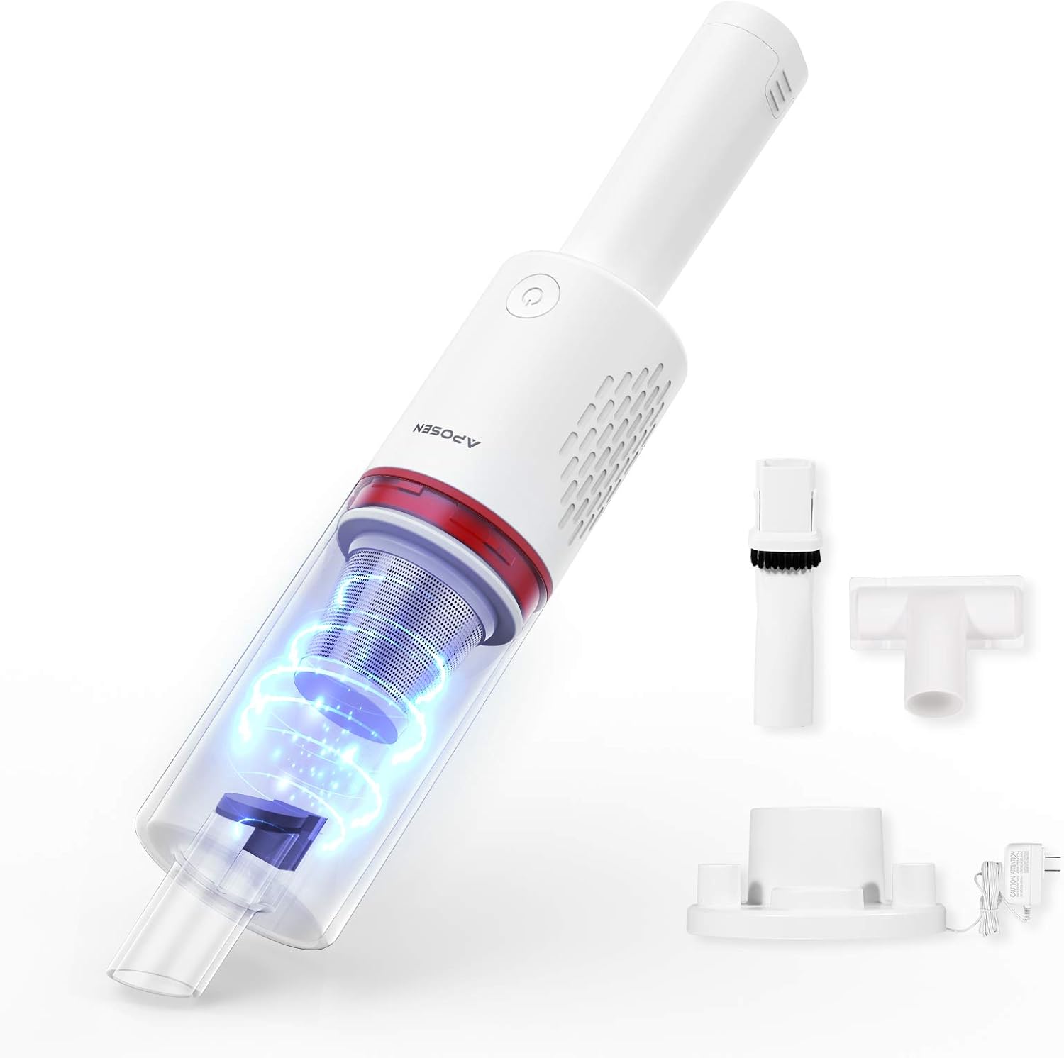 APOSEN Handheld Vacuum Cordless 16KPa Hand Vacuum Cleaner with Cyclone Technology &Brushless Motor 35 Minutes Cordless Vacuum Cleaner for Home&Car Cleaning with Removable Battery -