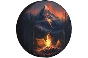 REVENEVER Spare Tire Cover for RV SUV Car Funny Sunset Bonfire Print Waterproof Dustproof Tire Cover for JP Camper Travel Trailer Truck