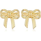 MUYAN Gold Bow Butterfly Stud Earrings Fashion Jewelry for Women