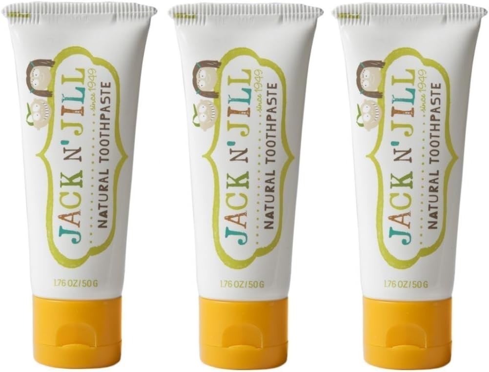 Jack N’ Jill Natural Certified Kids Toothpaste, Fluoride-Free Toddler & Baby Toothpaste with 40% Xylitol, No Sugar