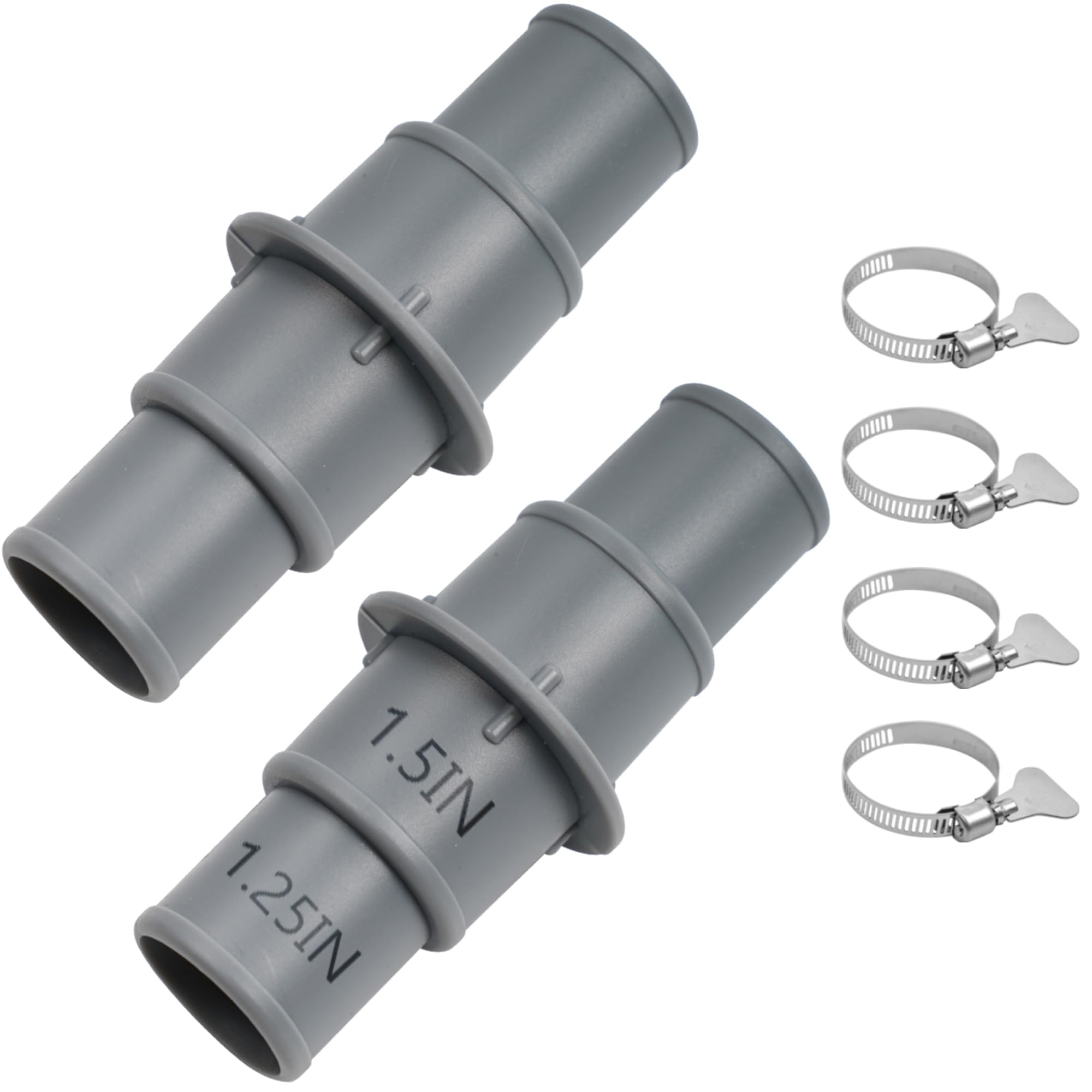 Photo 1 of TidyMister Pool Hose Adapter Connector Coupling 1-1/4" or 1-1/2" Plastic Pool Vacuum Hose Adapter for Swimming Pool Vacuums, Cleaners or Filter Pump Hoses - 2 Pack