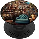 Book Lover Libraries Bookworm Reading Literature Librarian PopSockets Adhesive PopGrip