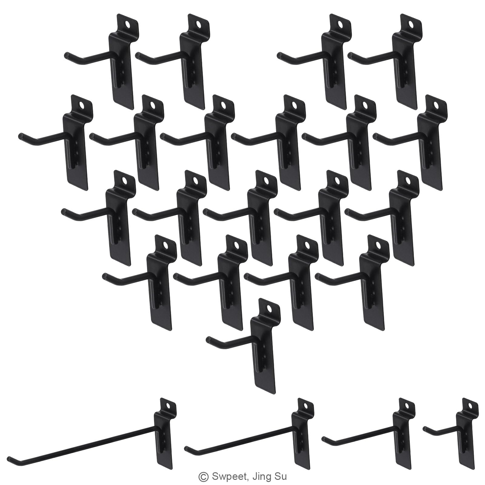Swpeet 20Pcs 2 Inch Heavy Duty Slatwall Hooks