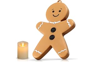 Ceoighe On Off Remote Compatible with Luminara Remote Ready Flameless Candle, Christmas Ornament Gingerbread Man Flickering Flameless Candle Remotes Control Comes with Replaceable CR2025 Battery