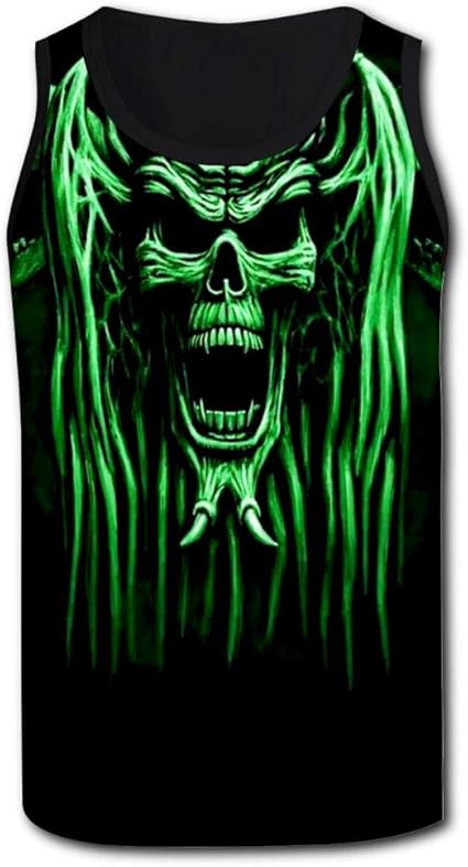 Amazon.com: Addsomeing Cool Mens 3D Green Skull Tank Tops Camisole Sleeveless Vest T-Shirt for 