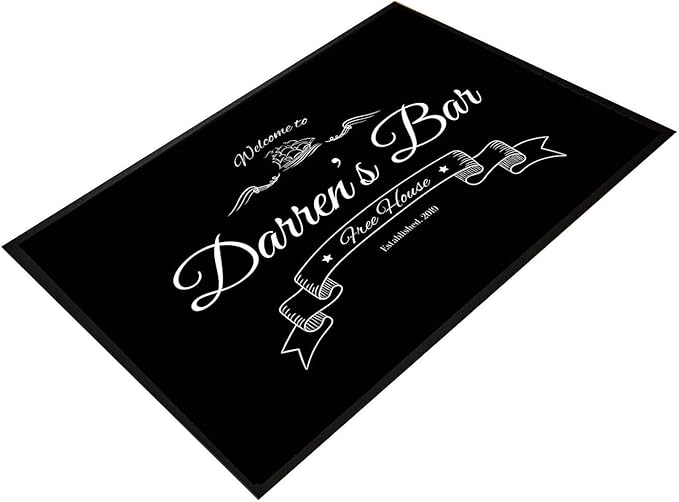 Artylicious Personalised Door Mat for home bar, man cave, bar, pub, non