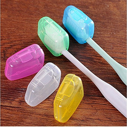 TXIN 10 Pack Travel Toothbrush Head Cover Portable Anti-Bacterial Brush Case Protective Caps Hike Camping Hygiene Tool