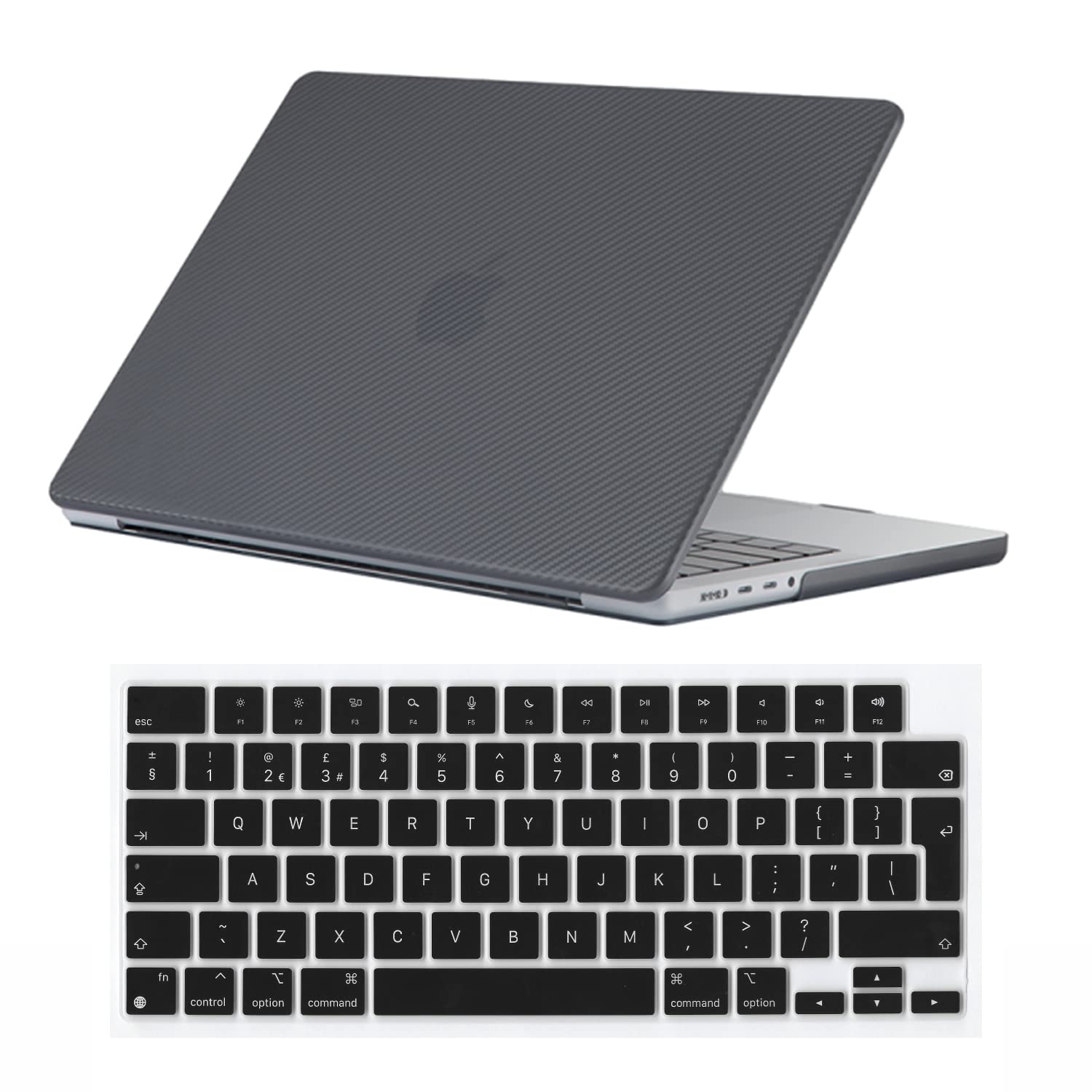 Se7enline Compatible with MacBook Pro Case 14 inch 2021/2022/2024 2023 M4 M3/M2/M1 A2918/A2992 A3112 A3401/A2779/A3434 Laptop Protective Hard Shell Case with Keyboard Cover Skin,Carbon Fiber Black