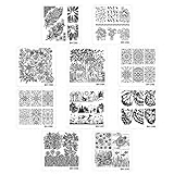 Bundle Monster 10pc Nature Themed Nail Art Stamp Plates - Mystic Woods, Set 2