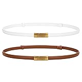 JASGOOD Women Skinny Belts Leather Thin Waist Belts