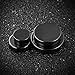 OIDEA 4 Pairs 6-12MM Stainless Steel Fake Gauges Fauc Cheater Dumbbell Earring Studs, Nickel Free, Black