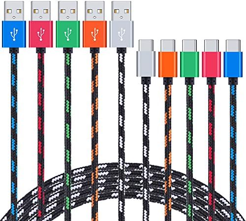 USB C Charger Cable, Sixsim 6FT Durable Nylon Braided USB Type C to USB A 2.0 Data Sync and Charge Cord for Samsung Galaxy S8 S8+, Note 8, LG V30 G6, Pixel XL, Nexus 5X 6P, Huawei P10 Mate9 and More