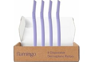 Flamingo Dermaplane Razor, Face Razors for Women, Disposable, 1 count, Pack of 4
