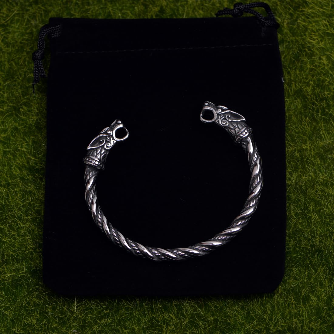 LANGHONG Stainless Steel Viking Bracelet Men's Cuff Bracelet For Men Talisman Jewelry