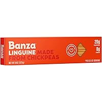 Banza Chickpea Pasta, Linguine - Gluten Free Healthy Pasta, High Protein, Lower Carb and Non-GMO - 8 Ounce (Pack of 6)