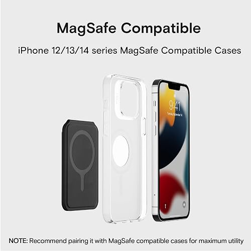 MOFT Cartera Magnética MagSafe Con Soporte Ajustable Y Ventana Para Identificación, Para IPhone 15/14/13/12, Negra, Capacidad Para 2 Tarjetas