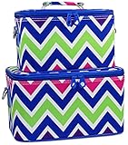 Ever Moda Chevron Collection Makeup Train Case (2 piece set)