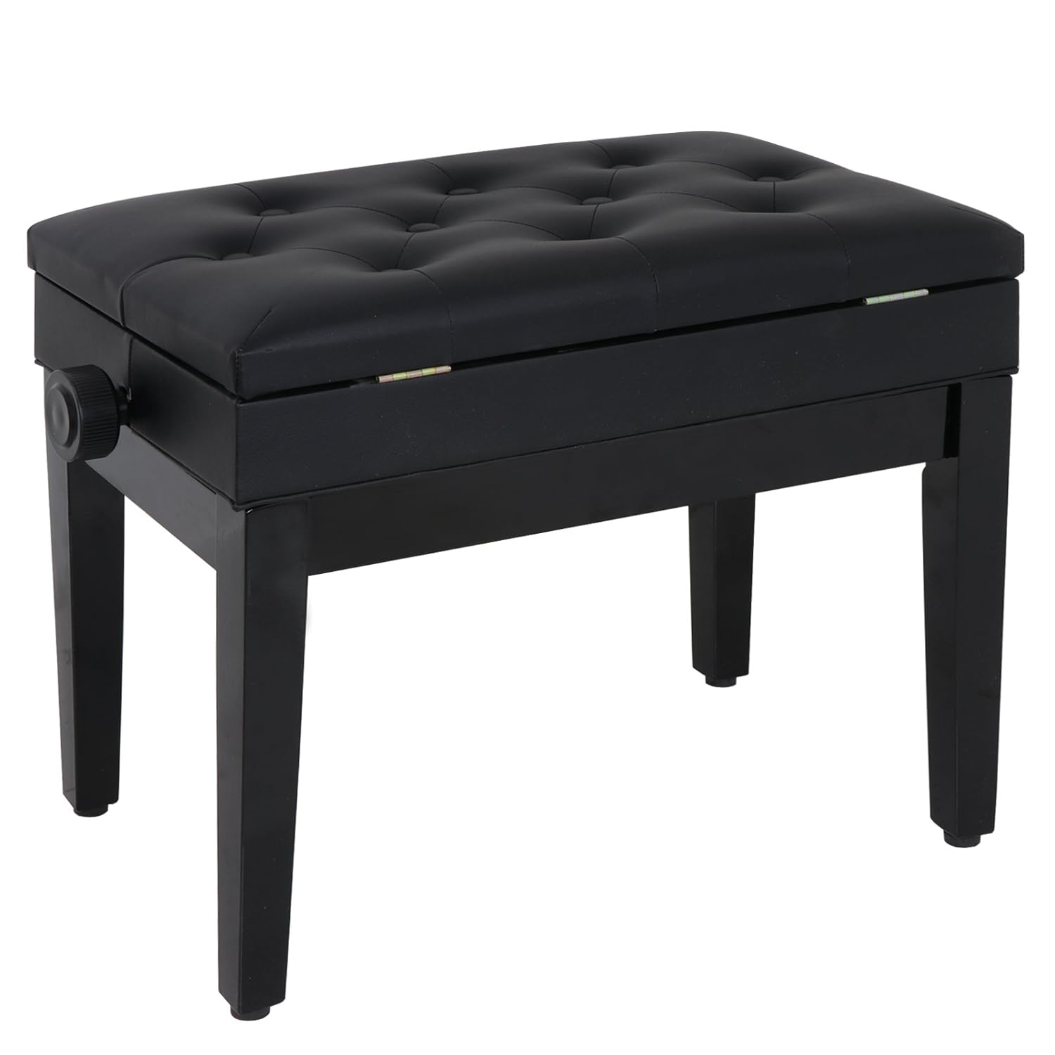 22L Black Smartxchoices Padded Piano Bench with Music Storage PU