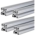 48”Aluminum Extrusion Profile 4040 T-Slot, European Standard Anodized Linear Bar Rail Framing 1220 mm for 3D Printer Parts, CNC Routers (4 Pack, Silver)