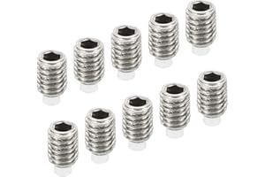 PATIKIL M3x4mm Grub Screw, 10 Pack Metric Hex Socket Head Nylon Cup Point Set Screws Internal Hex Drive Hardware, 304 Stainle