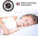 Silent Outdoor Wall Clock, Metal Decorative Black 28cm view 8