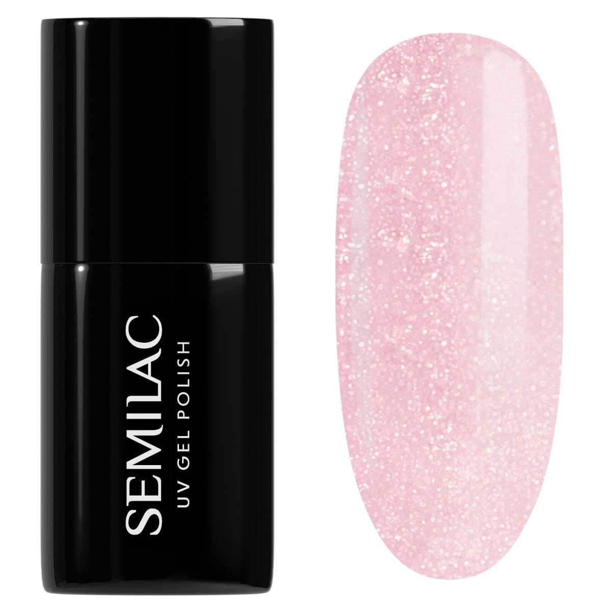 SEMILAC Gel Nail Polish 164 Pink Crystals - Full Coverage Gel Polish - Soak Off Easy To Use LED/UV Nail Lamp - Long Lasting Manicure and Pedicure up to 3 weeks