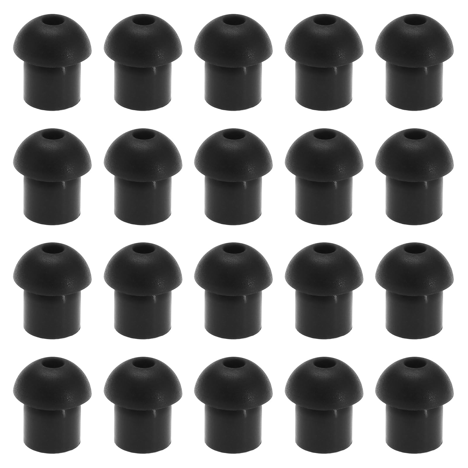 The Lord of the Tools 20PCS Replacement Silicone Earbud Ear Tips Compatible with Motorola Compatible with Kenwood Two Way Radio Talkie Walkie Air Tube Earpiece Black