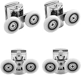 Holdfiturn 4Pcs 25mm Shower Door Rollers Zinc Alloy 2 Top 2 Bottom Replacement view 1