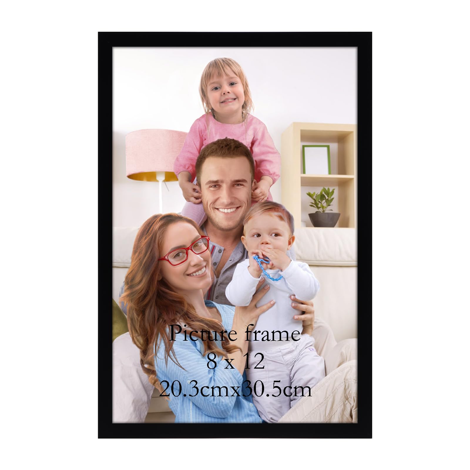 Giftgarden Black 12x8 Photo Frame, Sleek Thin Design 8x12 Picture Frame Versatile Tabletop or Wall Displays