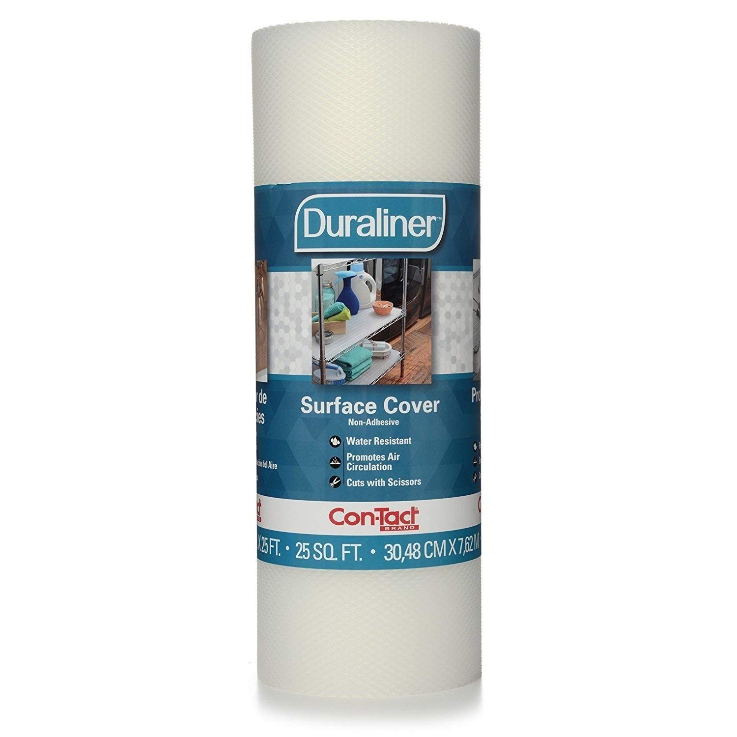Photo 1 of Con-Tact Brand Duraliner Shelf Liner, Non-Adhesive and Multi-Use Drawer Liner, Made of Vinyl, Waterproof Liner, 12" x 25', Diamond Clear