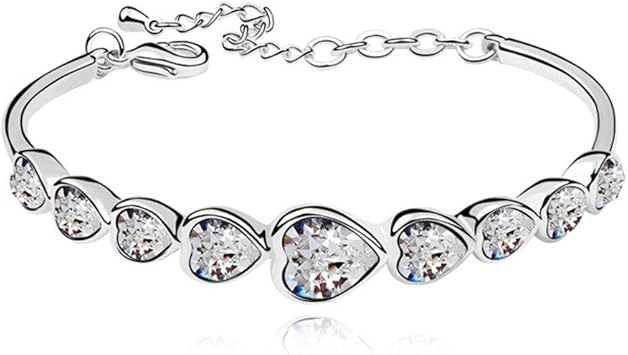 Amazon レディース ガールズブレスレットキュートリストバンドファッションクリスタルジュエリーギフト ホワイト Wjkuku スポーツ アウトドア