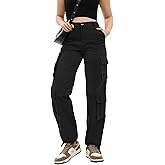 Women's Cargo Pants High Waisted Baggy Cargo Jeans Straight Leg Y2K Streetwear Trousers 8 Pockets for Women