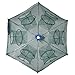 Portable Folded Fishing Net Fish Shrimp Minnow Crayfish Crab Baits Cast Mesh Trap automatic 6 sides 12 Holes