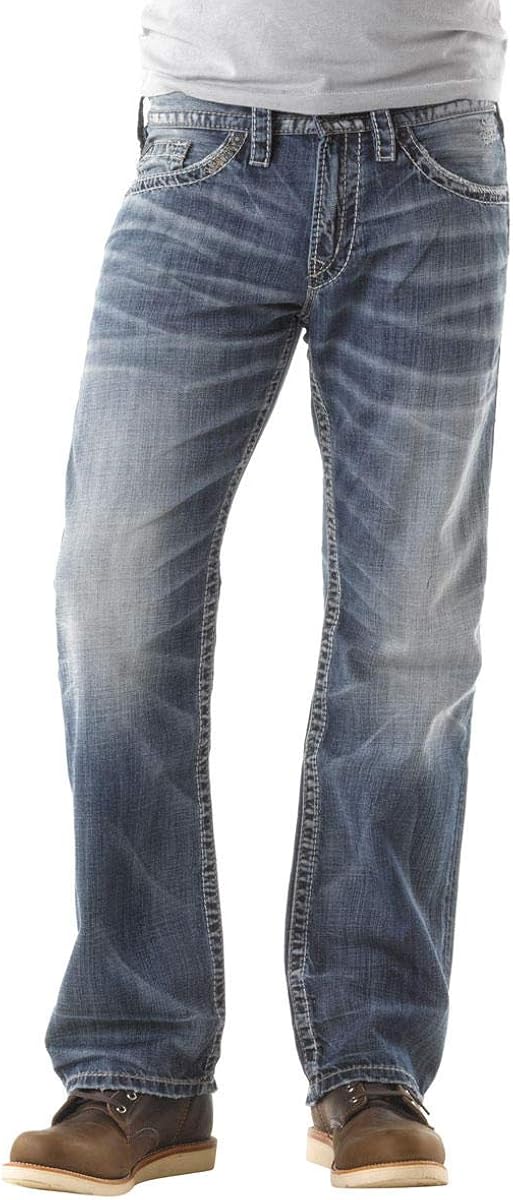Silver Jeans Co. Men's Zac Relaxed Fit Straight Leg Jeans at  Men’s Clothing store