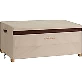 Patio Coffee Table Cover, Waterproof Outdoor Lawn Furniture Rectangular Small Table Covers 48inch Long Outside Rectangle Coffee Table Covers Beige