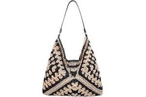 ORGONE Beach Bag, Straw Beach Tote Knit bags, Summer Woven Handbag, Shoulder Boho Bag for Women