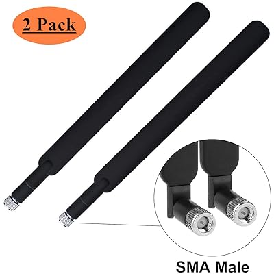 Aigital SMA Antenna 4G LTE High Gain 9dBi WiFi Antenna Dual Band(2.4GHz&amp;5.8GHz) Omni-Directional Antenna 3G/4G/GSM for WiFi Router/Security Camera Huawei B880 E5172E5175 E5186 EB890-2 Pack