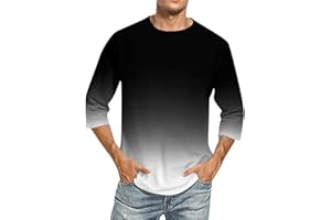 RTTUIOP Men Shirt,Baseball 3/4 Sleeve Shirt Casual Three Quarter Sleeve T Shirts Comfortable Crewneck Solid Color Fit Tee