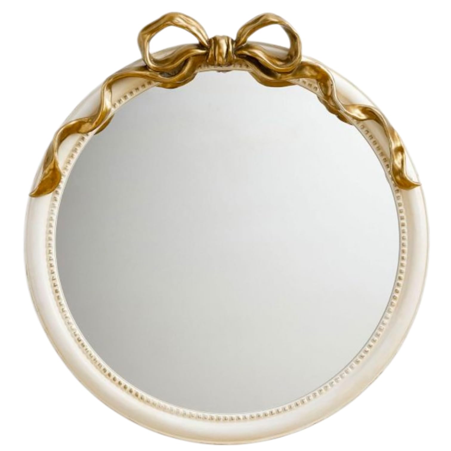 Photo 1 of 24-Inch Gold Bow Resin Mirror – Perfect Decorative Accent for Nursery and Elegant Baby Room Decor (Gold_1, 24in)