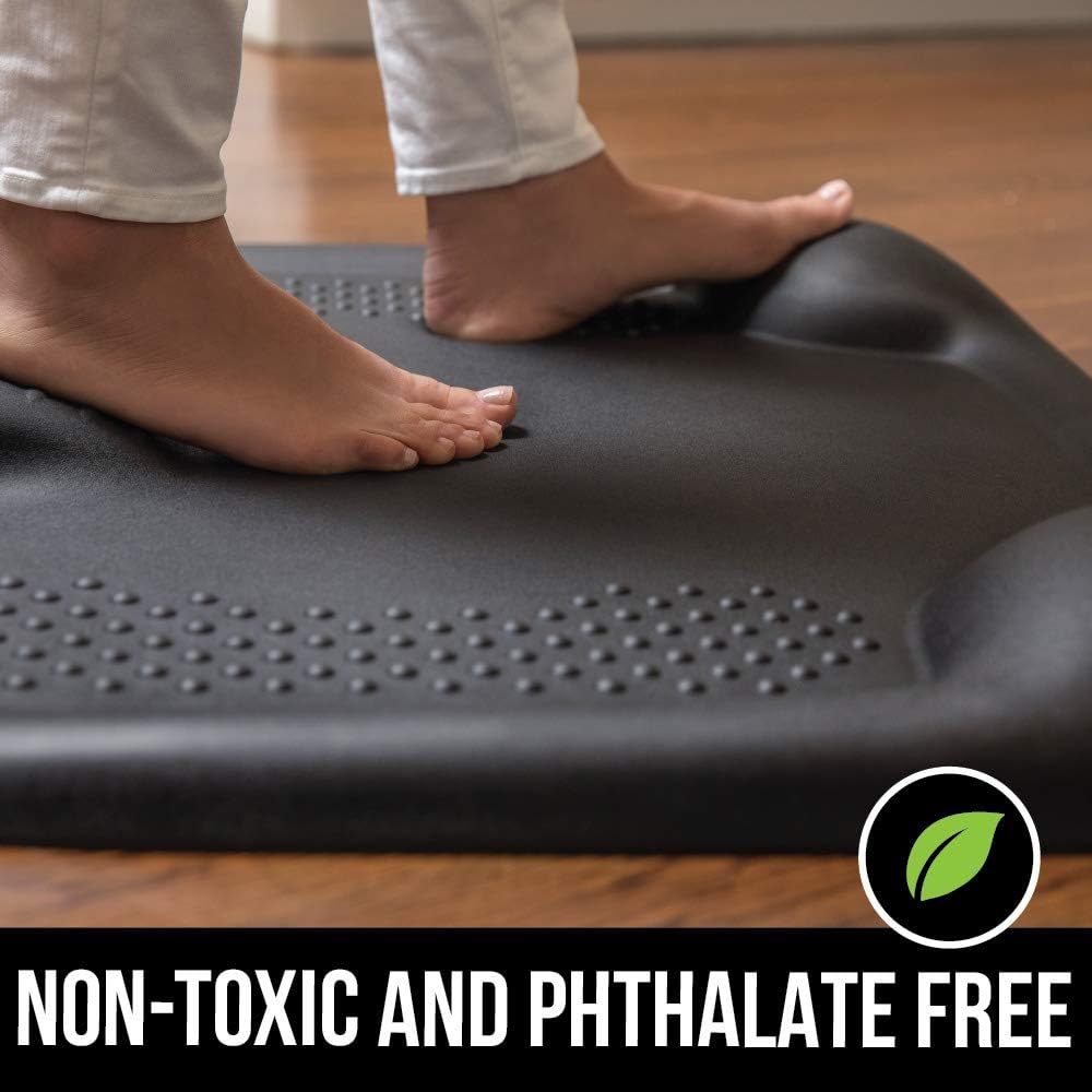 KANGAROO Original Premium Anti-Fatigue Active Comfort Mat, Varied Terrain Acupressure Massage, Ergonomic Floor Mats, Kitchen, Home, Work, Office, Stand Up Desk, Long Periods of Standing, Black: Kitchen & Dining